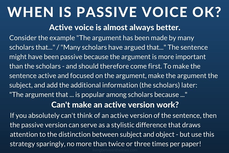 WHEN IS PASSIVE VOICE OK- Living Between the Lines